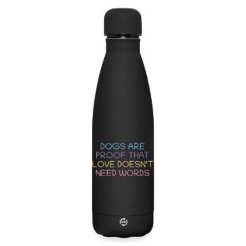 Hunde beweisen Liebe ohne Worte - Matte Thermosflasche 500 ml - Schwarz - Vorne