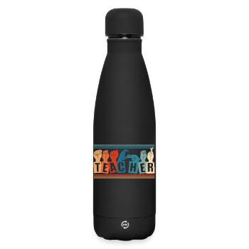 ASL Dolmetscher Gebärdensprache - Matte Thermosflasche 500 ml - Schwarz - Vorne