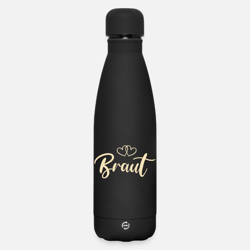Conception de la police du coeur de mariée - Bouteille isotherme SOFT TOUCH 500 ml - noir