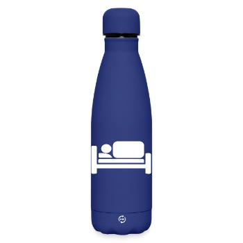 Cool Bed Silhouettes Pictogram Design - Matte Insulated Water Bottle 500 ml - dark blue  - Front