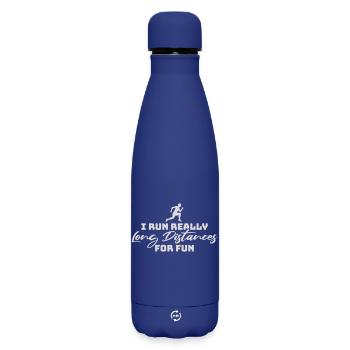 Je cours de très longues distances pour un marathon amusant - Bouteille isotherme SOFT TOUCH 500 ml - bleu foncé  - Devant