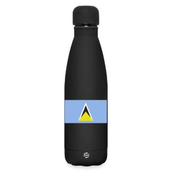 Saint Lucia Caribbean flag - Matte Insulated Water Bottle 500 ml - black - Front