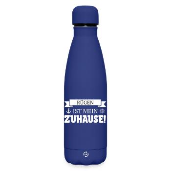 Île de Rügen, falaises de craie et mer Baltique - Küsten Design - Bouteille isotherme SOFT TOUCH 500 ml - bleu foncé  - Devant