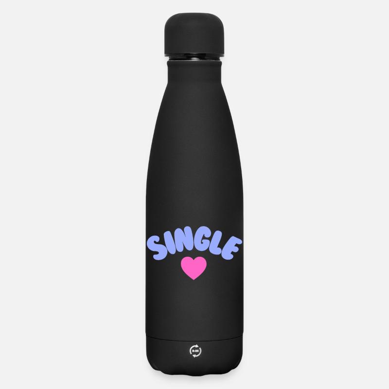 Single Selflove  - Matte Thermosflasche 500 ml - Schwarz