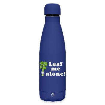 Leaf Me Alone Celery Pun Tee - Matte Insulated Water Bottle 500 ml - dark blue  - Front