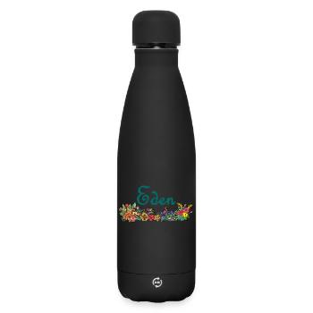 Flowers and paradise - Matte Insulated Water Bottle 500 ml - black - Front