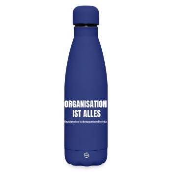 Organisation ist mein heimliches Chaos-System - Matte Thermosflasche 500 ml - Dunkelblau  - Vorne