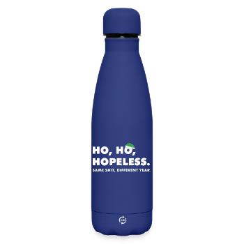 Ho ho hopeless: Anti-Christmas Saying - Matte Insulated Water Bottle 500 ml - dark blue  - Front