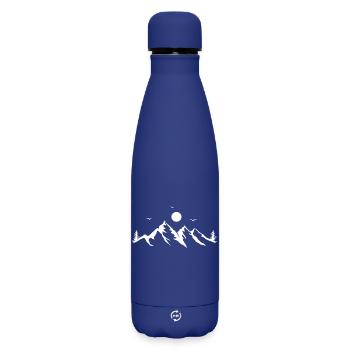 Mountains - Matte Insulated Water Bottle 500 ml - dark blue  - Front