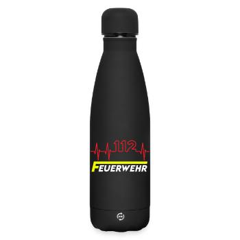 Feuewehr 112 - Matte Thermosflasche 500 ml - Schwarz - Vorne