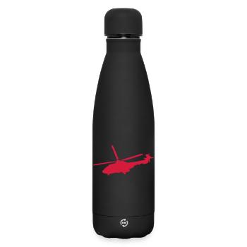 helicopter - Matte Insulated Water Bottle 500 ml - black - Front