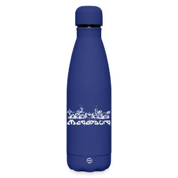 Magdeburg - Guericke Halbkugel Experiment - Matte Thermosflasche 500 ml - Dunkelblau  - Vorne