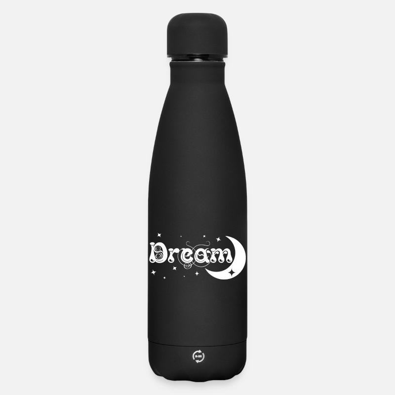 Dream / Traum - Matte Panorama Thermosflasche 500 ml - Schwarz