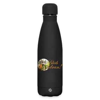 Keep at it, don't give up, hang in there, dog, husky - Matte Insulated Water Bottle 500 ml - black - Front