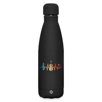 Cello Herzschlag Cellist Violoncello Cellistin - Matte Thermosflasche 500 ml - Schwarz - Vorne