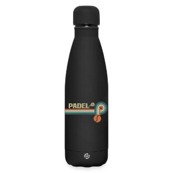 Retro Padel für Sportfans - Matte Thermosflasche 500 ml - Schwarz - Vorne