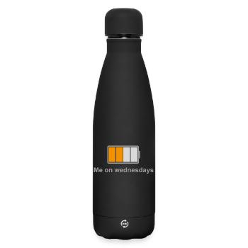 Batterie en milieu de semaine – Moi les mercredis - Bouteille isotherme SOFT TOUCH 500 ml - noir - Devant