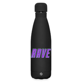 Retro 80er 90er Rave Schriftzug - Matte Thermosflasche 500 ml - Schwarz - Vorne
