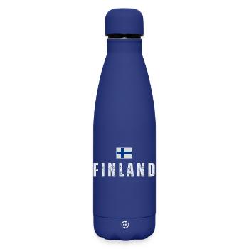Flag of Finland, Finnish pride - Matte Insulated Water Bottle 500 ml - dark blue  - Front