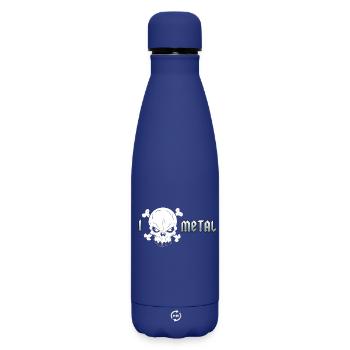 Extremer Metall Totenkopf - Matte Thermosflasche 500 ml - Dunkelblau  - Vorne