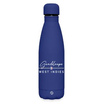 Guadeloupe - France - West Indies - Caribbean - Matte Insulated Water Bottle 500 ml - dark blue  - Front