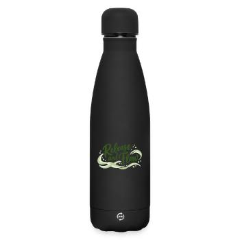 Release and Flow Loslassen und Energiefluss - Matte Insulated Water Bottle 500 ml - black - Front