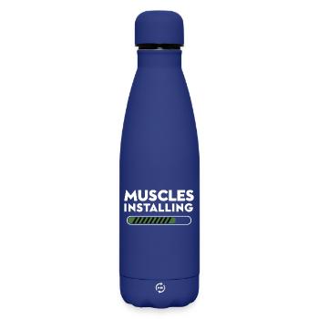 Muscles Installing Fortschritt Grafik - Matte Thermosflasche 500 ml - Dunkelblau  - Vorne