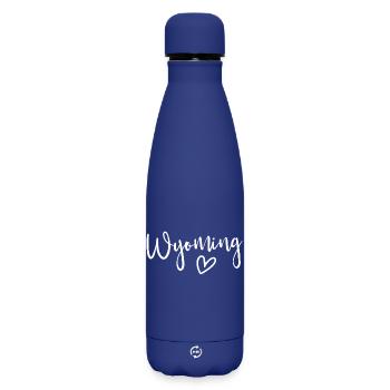 Wyoming Heart Women's Love Wyoming - Matte Insulated Water Bottle 500 ml - dark blue  - Front