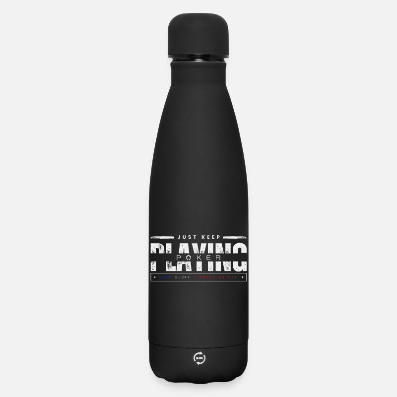 keep playing white-poker - Matte Insulated Water Bottle 500 ml - black