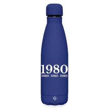 1980 - Matte Insulated Water Bottle 500 ml - dark blue  - Front