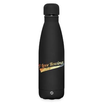I like rowing - Matte Insulated Water Bottle 500 ml - black - Front