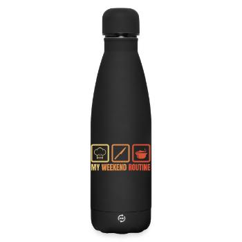 Weekend Cooking - Matte Insulated Water Bottle 500 ml - black - Front