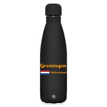 Groningen Niederlande - Stilvolle Drucke - Matte Thermosflasche 500 ml - Schwarz - Vorne