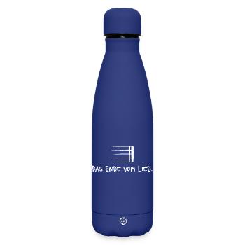 La fin de la chanson – jeu de mots musical drôle - Bouteille isotherme SOFT TOUCH 500 ml - bleu foncé  - Devant