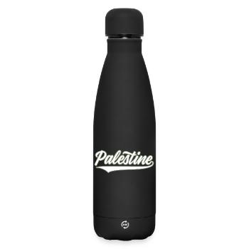 Palestine style baseball vert olive-blanc - Bouteille isotherme SOFT TOUCH 500 ml - noir - Devant
