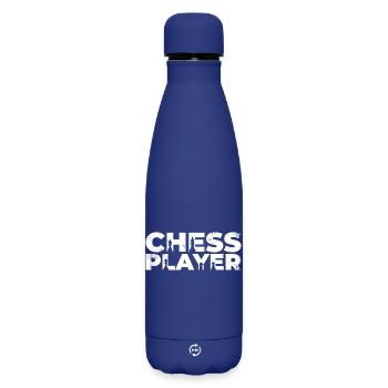 Lustiger Schachspieler - Matte Thermosflasche 500 ml - Dunkelblau  - Vorne