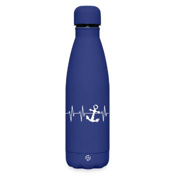 symbole d’impulsion d’ancre capitaines de navires de mer - Bouteille isotherme SOFT TOUCH 500 ml - bleu foncé  - Devant