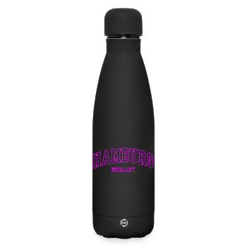 Hamburg Neon Pink Lettering Germany - Matte Insulated Water Bottle 500 ml - black - Front