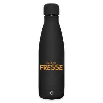 Halt die Fresse - Cooler Spruch - Matte Thermosflasche 500 ml - Schwarz - Vorne