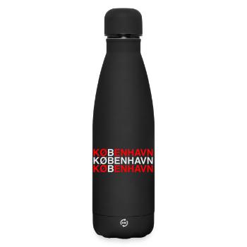 KOPENHAGEN Copenhagen Dänemark Denmark Flag - Matte Thermosflasche 500 ml - Schwarz - Vorne