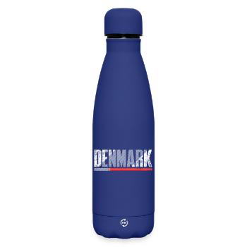 Denmark Distressed Typography - Matte Insulated Water Bottle 500 ml - dark blue  - Front