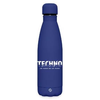 Musique Techno cadeau pour DJ, raver, EDM Festival - Bouteille isotherme SOFT TOUCH 500 ml - bleu foncé  - Devant