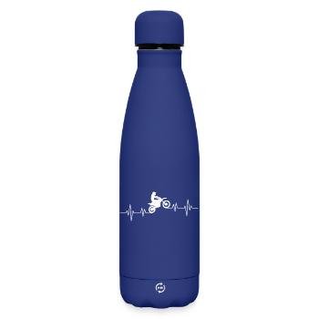 Conception de cyclisme motivant pour les cyclistes - Bouteille isotherme SOFT TOUCH 500 ml - bleu foncé  - Devant