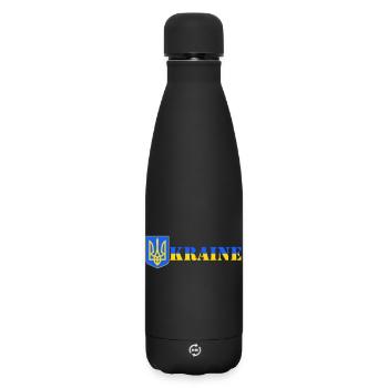 Ukraine - Bouteille isotherme SOFT TOUCH 500 ml - noir - Devant