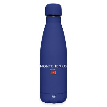 Flag of Montenegro, Montenegrin pride - Matte Insulated Water Bottle 500 ml - dark blue  - Front