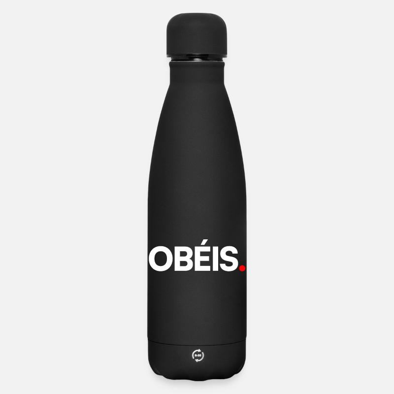 OBÉIS | Expression humour minimaliste - Bouteille isotherme SOFT TOUCH 500 ml - noir