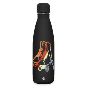 Vintage Roller Skates - Matte Insulated Water Bottle 500 ml - black - Front