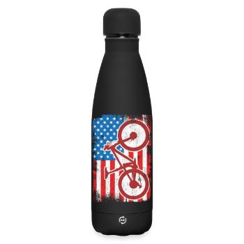 4. Juli USA MTB - Matte Thermosflasche 500 ml - Schwarz - Vorne