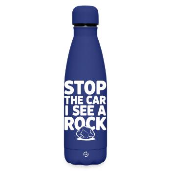 Stop the Car I See a Rock - Matte Insulated Water Bottle 500 ml - dark blue  - Front