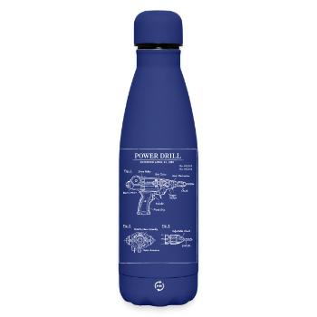 Patent-Bauplan für den Bohrer - Matte Thermosflasche 500 ml - Dunkelblau  - Vorne